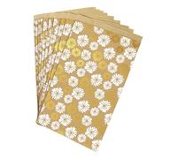Clairefontaine Pochettes kraft motif Fleurs – Lot de 50 – 24x35+6 cm – Fond plat – Blanc