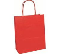 Paq.25 sacs kraft vergé, 16x8x21cm,Rouge - Rouge