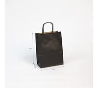 Clairefontaine Sacs kraft vergé 395612C Paquet de 25 16x8x21 cm 100 g Noir Poignées torsadées