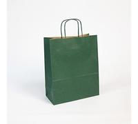 Paq.25 sacs kraft vergé, 22x10x27cm,Vert - Vert