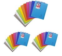 Clairefontaine 396401C Un Cahier à Spirale Koverbook - A4+ 22,5x29,7 cm - 160 Pages Détachables Grands Carreaux - Papier Blanc 90 g - Couverture Polypro Couleur Aléatoire (Lot de 3)