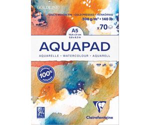 Clairefontaine 3x bloc aquarelle Goldline Aquapad A5 70 feuilles blanc 975720C