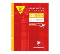 Clairefontaine 4411C - Lot 5 Étuis Copies Doubles 17x22cm 200p GC 90g