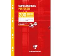 Clairefontaine Copies Doubles Perforées Blanches 21x29,7cm 200page Grands Carreaux 90g Sous Étuis Carton