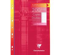Clairefontaine 4715C Un Étui de Copies doubles Perforées - A4 21x29,7 cm - 200 Pages Lignées avec Marge - Papier Blanc 90 g - Étui Réutilisable
