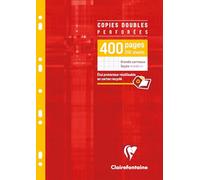 Copies doubles 400 pages séyès 90g format A4 21 x 29,7 cm Metric Clairefontaine - perforées