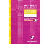 Clairefontaine 4792C Un Étui de Copies Doubles Perforées - A4 21x29,7 cm - 400 Pages Petits Carreaux - Papier Blanc 90 g - Étui Réutilisable