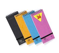 Clairefontaine 482/1110Z - Lot de 30 Blocs Shopping à Spirale en-Tête Listmaker Europa - 7,6x18 cm - 120 Pages Lignées - Papier Blanc 90 g - Couvertures Carte Lustrée - Couleurs Aléatoires