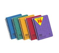 Clairefontaine 482/1137Zpack - Lot de 10 Carnets à Spirale Notemaker Europa - A6 10,5x14,8 cm - 120 Pages Détachables Petits Carreaux - Papier Blanc 90 g - Couleurs Aléatoires