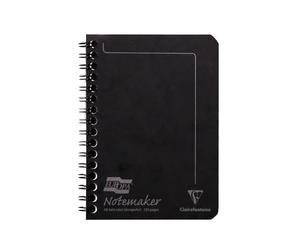 Clairefontaine 482/1139Z Un Carnet à Spirale Notemaker Europa Noir - A6 10,5x14,8 cm - 120 Pages Détachables Lignées - Papier Blanc 90 g - Couverture Carte Lustrée