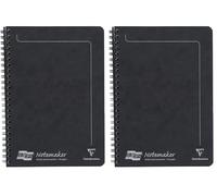 Clairefontaine 4852Z Un Cahier à Spirale Notemakers Europa Noir - A5 14,8x21 cm - 120 Pages Détachables Lignées - Papier Blanc 90 g - Couverture Carte Lustrée (Lot de 2)