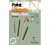 Clairefontaine 4x bloc A4, collé en tête, 30 feuilles gris-vert 975705C