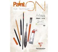 Clairefontaine 4x grain fin, bloc A4, encollé en tête, 40 feuilles blanc 96537C