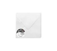Clairefontaine 50033C - Paquet de 20 Enveloppes Gommées - Format Carré (16,5x16,5cm) - 120g/m² - Coloris Blanc Irisé - Invitation Evènements et Correspondance - Gamme Pollen - Papier Premium Lisse