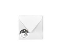 Clairefontaine 50038C - Paquet de 20 Enveloppes Gommées - Format Carré (14x14cm) - 120g/m² - Coloris Blanc Irisé - Invitation Evènements et Correspondance - Gamme Pollen - Papier Premium Lisse