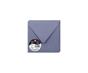 Clairefontaine 5198C - Paquet de 20 Enveloppes Gommées - Format Carré 14x14cm - 120g/m² - Coloris Myosotis - Invitation Evènements et Correspondance - Gamme Pollen - Papier Premium Lisse