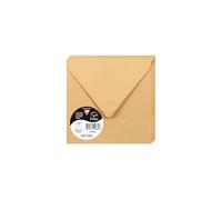 Clairefontaine Enveloppes 5488C Pollen carrées gommées 14x14 cm 120 g/m² caramel – paquet 20