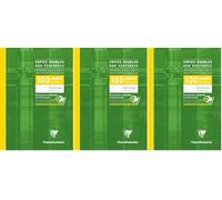 Clairefontaine 5752C Un Étui de Copies Doubles non Perforées - A4 21x29,7 cm - 100 Pages Petits Carreaux - Papier Blanc 90 g - Étui Réutilisable (Lot de 3)