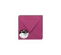 Clairefontaine 5768C - Paquet de 20 Enveloppes Gommées - Format Carré 14x14cm - 120g/m² - Coloris Framboise - Invitation Evènements et Correspondance - Gamme Pollen - Papier Premium Lisse