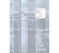 Clairefontaine 5814C - Bloc Cours Encollé Gris Clair A4 200p Lignées Marge