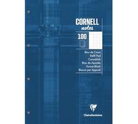 Bloc de cours CORNELL encollé grand côté A4 200 pages perforées 4 trous Cornell grands carreaux - Bleu pétrole