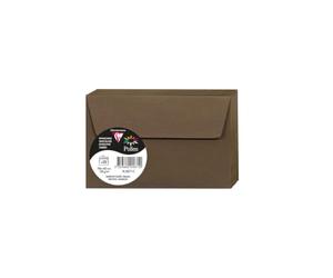 Clairefontaine 5871C - Paquet de 20 Enveloppes Auto-Adhésives - Format 9x14cm - 120g/m² - Coloris Marron Taupé - Invitation Evènements et Correspondance - Gamme Pollen - Papier Premium Lisse