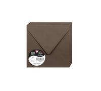 Clairefontaine 5878C Pack 20 Enveloppes gommées 14x14 cm 120g Marron taupé