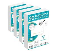 Clairefontaine 5926C - Paquet de 50 Enveloppes Blanches C6-114x162 mm - Précasées - Auto-Adhésives - 80g/m² (Lot de 4)