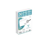 Paquet de 50 Enveloppes Blanches C6-114x162mm - Auto-Adhésives - 80g/m2 - Caisse de 2000 - Blanc