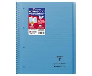Clairefontaine 596802C - Cahier Spirale Koverbook Bleu A4+ 160p Lig. Marge
