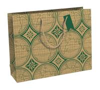CLAIREFONTAINE-6 sacs Kraft Shopping 37,3x11,8x27,5cm - 210g - Planisphère