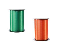 CLAIREFONTAINE 601721AMZC - Lot 2 bobines Bolduc lisse 500mx7mm Orange/Vert