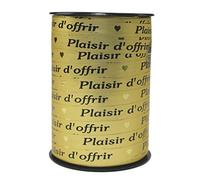 CLAIREFONTAINE 602175C - Bobine Bolduc "Plaisir d'offrir" 225mx10mm Or