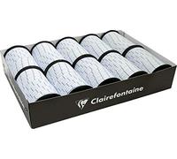 Clairefontaine 612703C - Un Plateau De 10 Bobines De Ruban Bolduc - Dimensions : 10mx10mm - Motif : Écriture Blanche - Emballage Cadeau Créatif