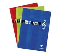 Clairefontaine – Bloc musique encollé en-tête A4 – 100 p., 12 portées, 90 g – assortis
