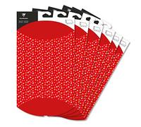 Clairefontaine 618007C - 6 Pochettes cadeaux pliables grand format - 30x40cm - Motifs : Cœurs - Boite Pillow - Emballage cadeau