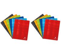 Clairefontaine 63365C Un Cahier Agrafé - 24x32 cm - 96 Pages Lignées avec Marge - Papier Blanc 90 g - Couverture Carte Pelliculée Couleur Aléatoire, Unité (Lot de 2)