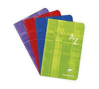 Clairefontaine 63609C Un Répertoire Alphabétique Agrafé - 11x17 cm - 96 Pages Petits Carreaux - Papier Blanc 90 g - Couverture Carte Pelliculée Couleur Aléatoire