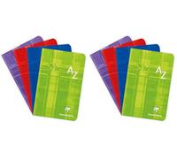Clairefontaine 63609C Un Répertoire Alphabétique Agrafé - 11x17 cm - 96 Pages Petits Carreaux - Papier Blanc 90 g - Couverture Carte Pelliculée Couleur Aléatoire (Lot de 2)