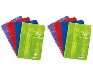 Clairefontaine 63609C Un Répertoire Alphabétique Agrafé - 11x17 cm - 96 Pages Petits Carreaux - Papier Blanc 90 g - Couverture Carte Pelliculée Couleur Aléatoire (Lot de 2)