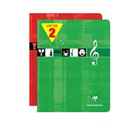 Clairefontaine 63797AMZC - Lot 2 Cahiers Musique 17x22cm 56p GC + Portées