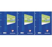 Clairefontaine 65819C Un Bloc de Cours Encollé Perforé Bleu Klein - A4 21x29,7 cm - 300 Pages (200 + 100 gratuites) Grands Carreaux et Perforé 4 Trous - Papier Blanc 90 g - Couverture Carte Pelliculée
