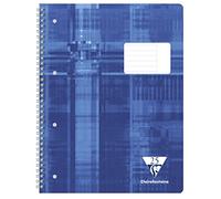 Clairefontaine Cahier reliure intégrale A4+ 160p détachables perforées 4 trous marge droite Bleu