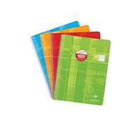Clairefontaine 68396C Un Cahier à Spirale Déficients Visuels - 24x32 cm - 100 Pages Grands Carreaux Noirs Agrandis 10/10 - Papier Blanc 90 g - Couverture Carte Pelliculée - Couleur Aléatoire