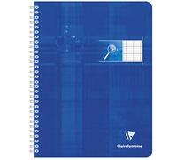Clairefontaine 68796C Lot de 10 Cahiers à Spirale Déficients Visuels - 17x22 cm - 100 Pages Grands Carreaux Noirs Agrandis - Papier Blanc 90 g - Couverture Carte Pelliculée - Couleurs Aléatoires