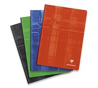 Clairefontaine 69142C Un Cahier Brochure Dos Toilé - A4 21x29,7 cm - 192 Pages Petits Carreaux - Papier Blanc 90 g - Couverture Carte Pelliculée Couleur Aléatoire
