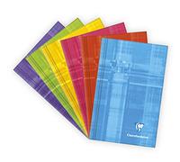 Carnet brochure rembordée rigide 7,5x12cm 128 pages petits carreaux - Assortis