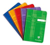 Clairefontaine 69600C Un Carnet Brochure Dos Toilé - 11x17 cm - 192 Pages Unies Blanches - Papier 90 g - Couverture Carte Pelliculée Couleur Aléatoire