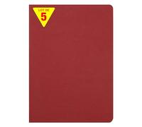Clairefontaine 733002Cpack Collection Nomaddict (ex Age Bag) Un Lot de 5 Cahiers Agrafés Rouges - A4 21x29,7 cm - 96 Pages Unies Blanches - Papier 90 g - Couvertures Carte Lustrée Grain Cuir