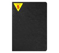 Clairefontaine 733061Cpack Collection Nomaddict (ex Age Bag) Un Lot de 5 Cahiers Agrafés Noirs - A4 21x29,7 cm - 96 Pages Lignées avec Marge - Papier Blanc 90 g - Couvertures Carte Lustrée Grain Cuir